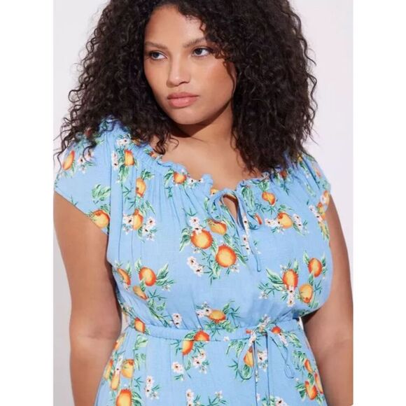 Torrid 3 Plus Size Floral Maxi Textured Woven Double Slit Dress 3x 22 24 - Picture 3 of 9